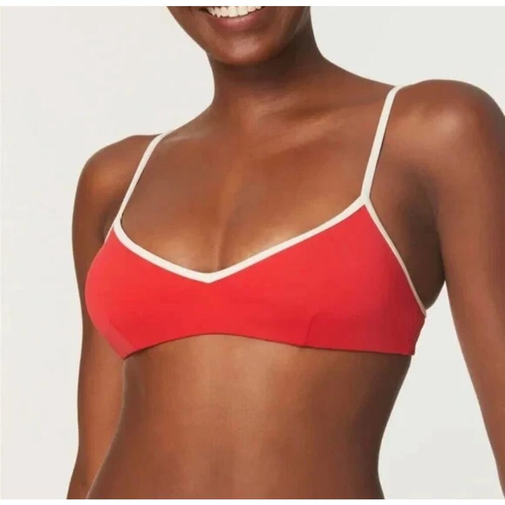 NWT Andie Swim The Bells Bikini Top Size Large Red Poppy
